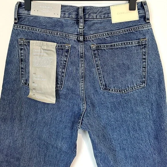 NWT Everlane The 90's Cheeky Straight Jean in Medium Blue - Size 26 - Picture 7 of 11